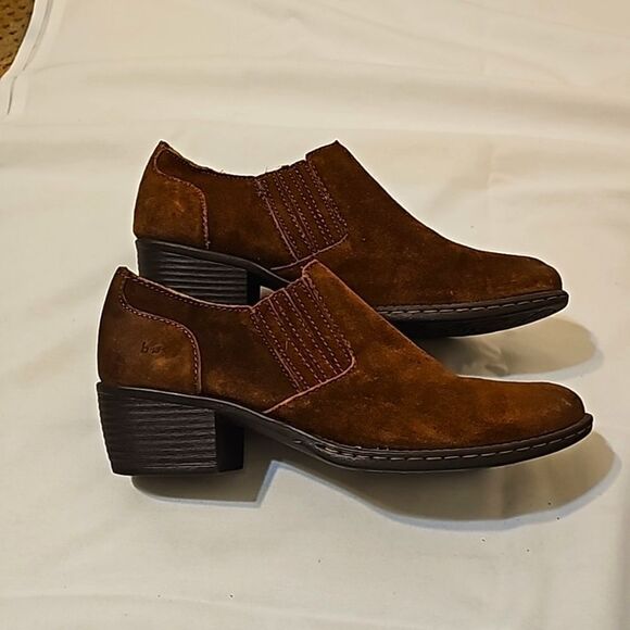 BOC Womens Bootie Heeled Low Boot Brown Leather Size 9| 40 - Picture 1 of 8
